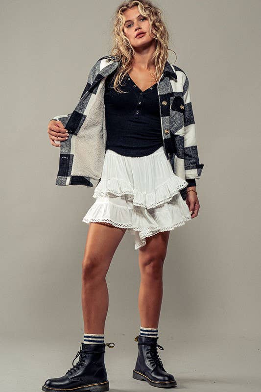 BELLA TEDDY PLAID SHACKET
