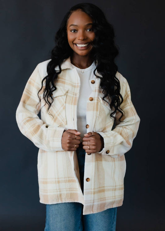 Tan & Cream Plaid Jacket