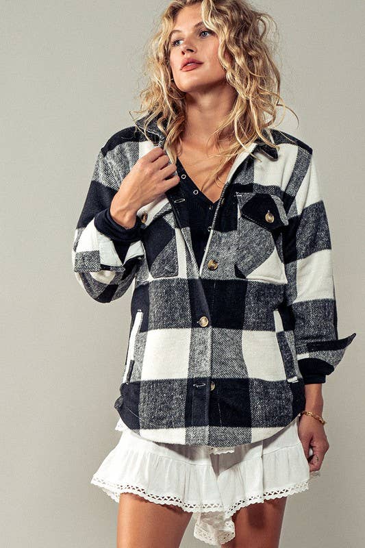 BELLA TEDDY PLAID SHACKET