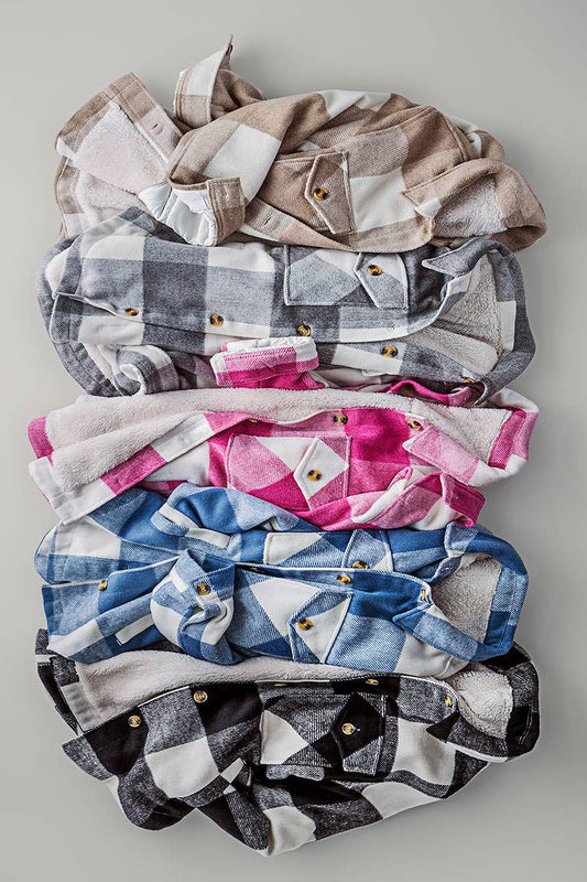 BELLA TEDDY PLAID SHACKET