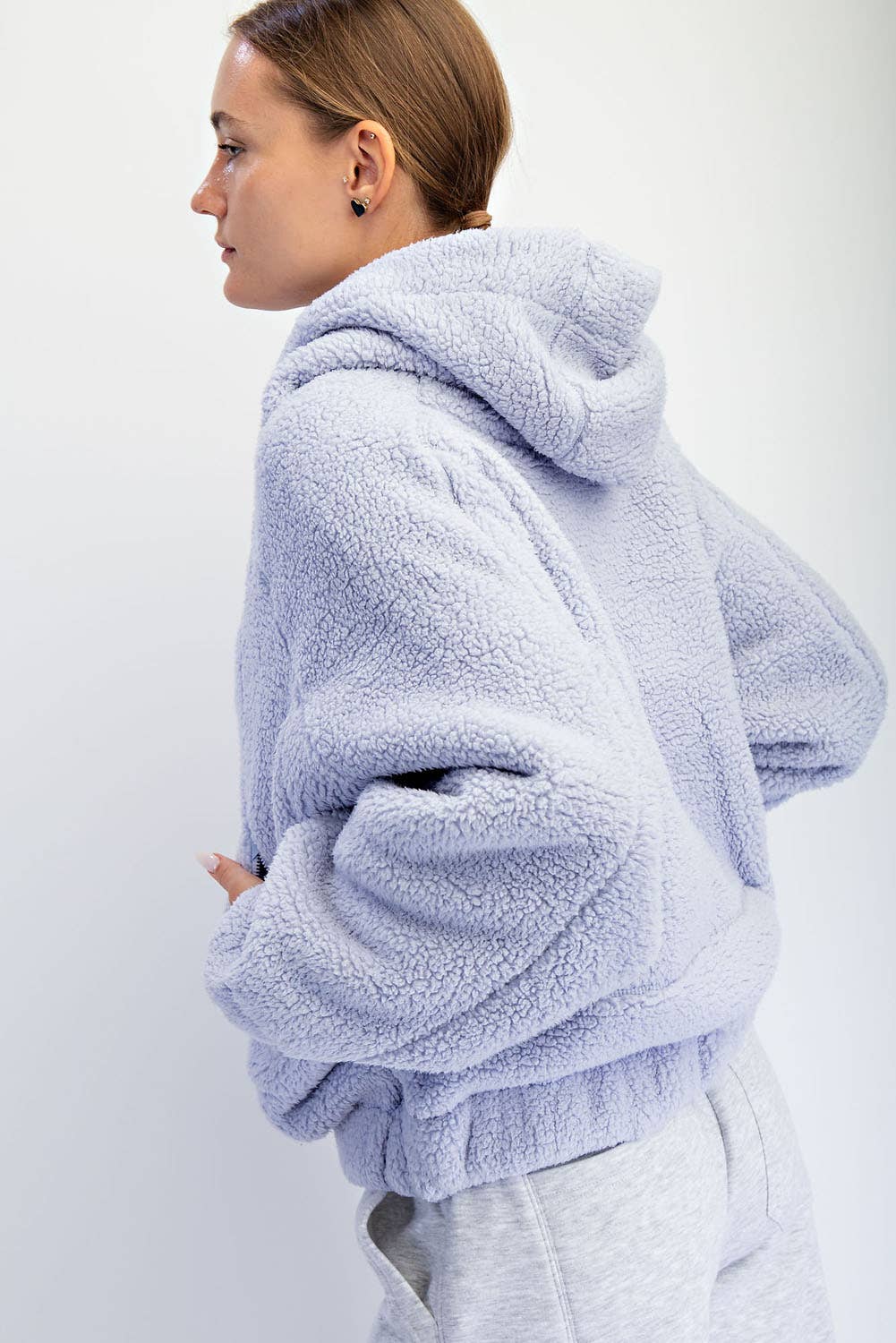 SHERPA QUARTER ZIP HOODIE JACKET