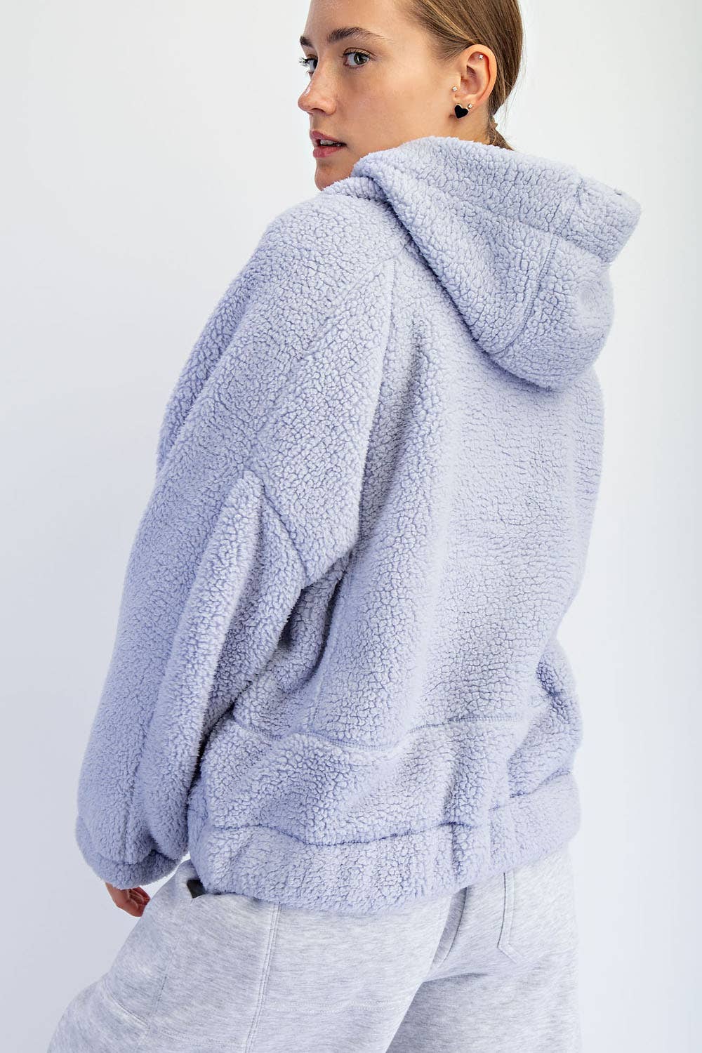 SHERPA QUARTER ZIP HOODIE JACKET