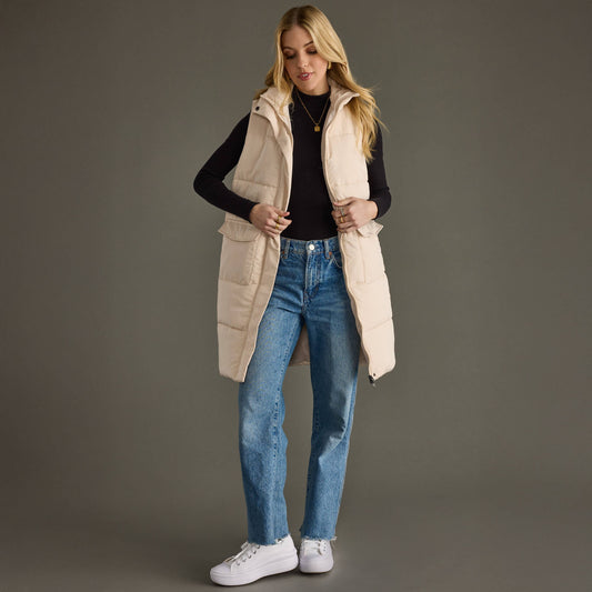 Cream Long Vest