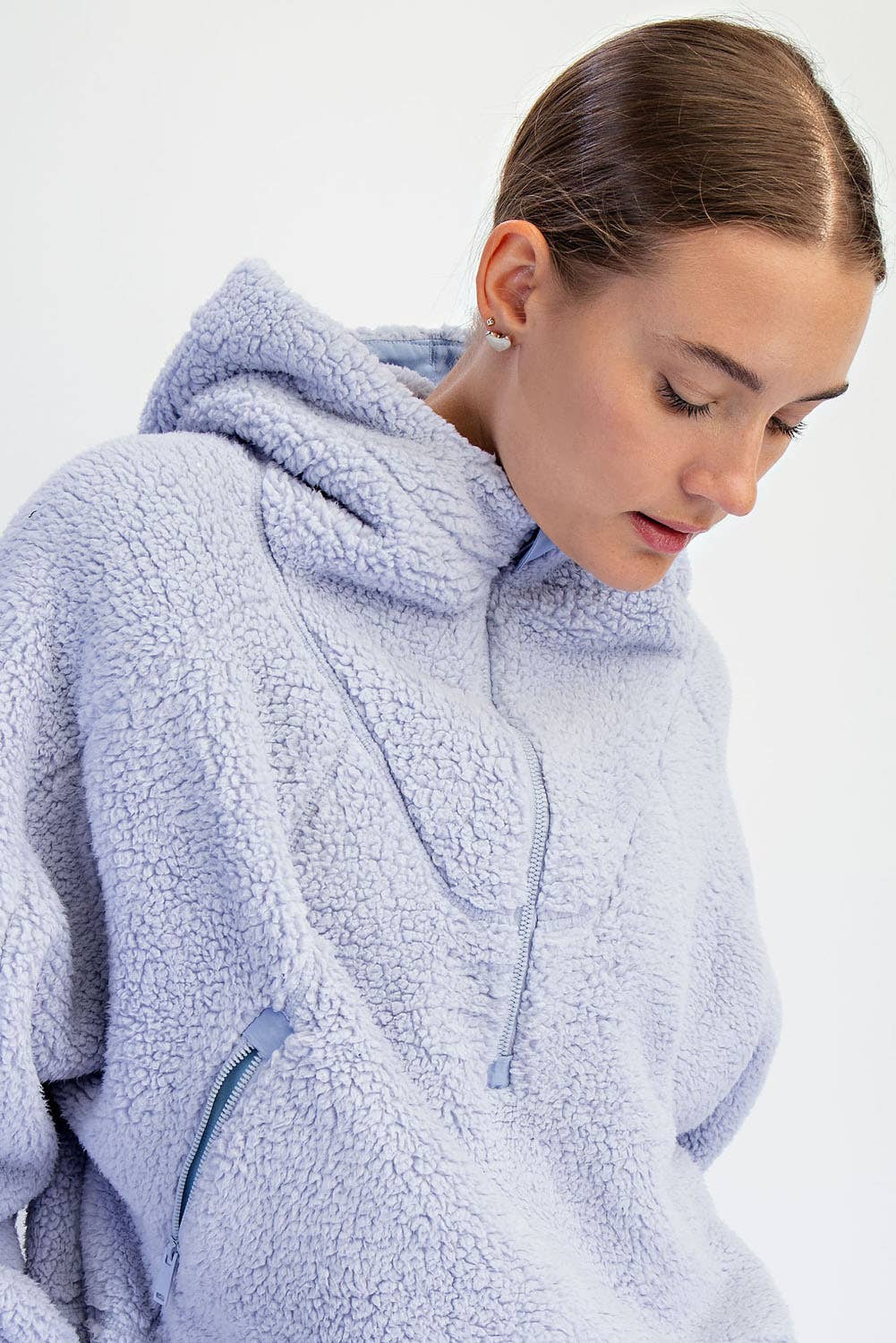 SHERPA QUARTER ZIP HOODIE JACKET