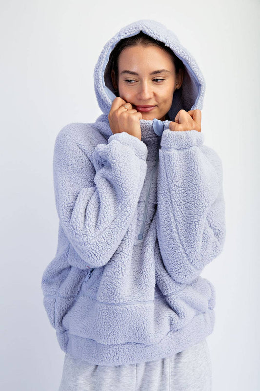 SHERPA QUARTER ZIP HOODIE JACKET