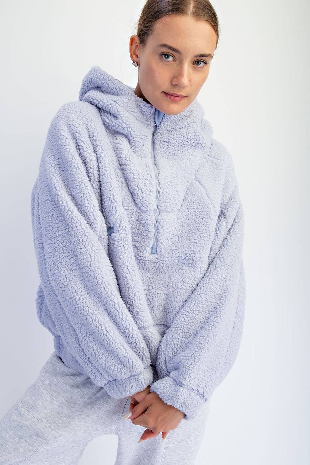 SHERPA QUARTER ZIP HOODIE JACKET