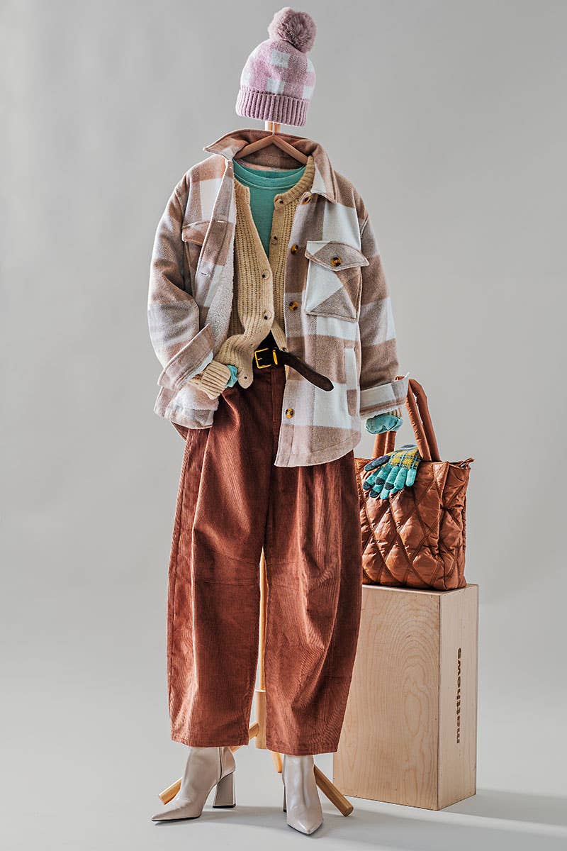 BELLA TEDDY PLAID SHACKET